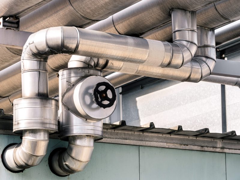 Industrial Pipes at Oil and Gas Refinery